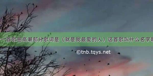 有一首歌曲高潮部分歌词是（就是我最爱的人）这首歌叫什么名字啊？