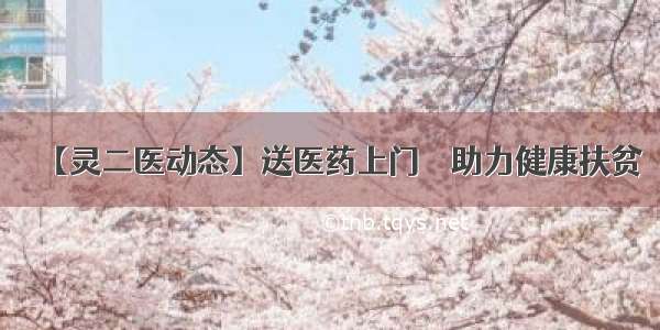 【灵二医动态】送医药上门    助力健康扶贫