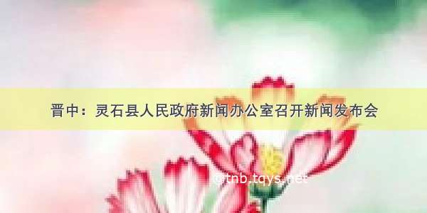 晋中：灵石县人民政府新闻办公室召开新闻发布会