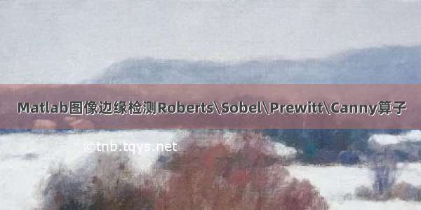 Matlab图像边缘检测Roberts\Sobel\Prewitt\Canny算子