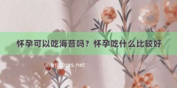 怀孕可以吃海苔吗？怀孕吃什么比较好