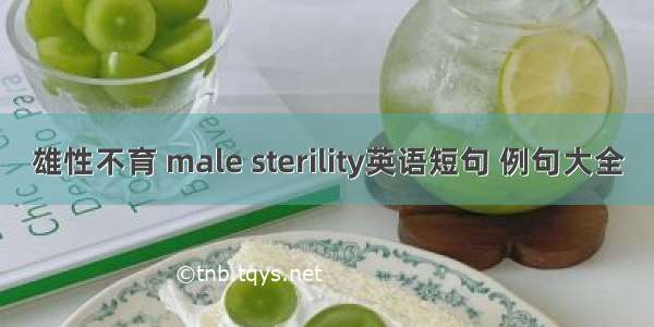 雄性不育 male sterility英语短句 例句大全