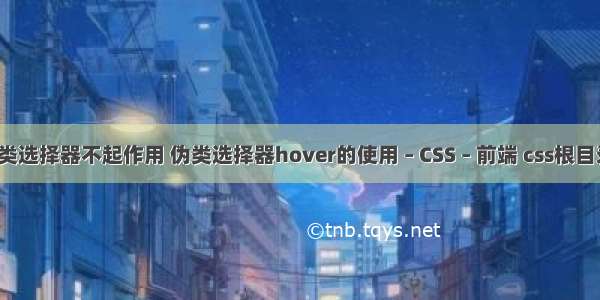 css伪类选择器不起作用 伪类选择器hover的使用 – CSS – 前端 css根目录路径