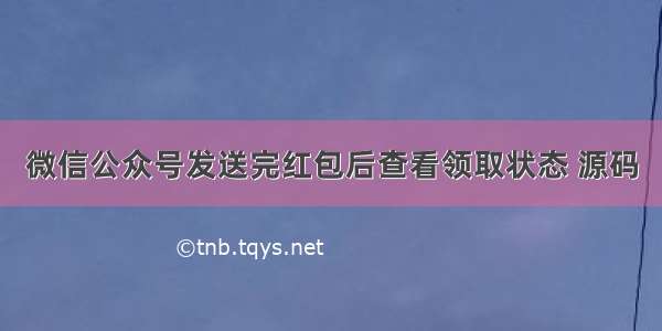 微信公众号发送完红包后查看领取状态 源码