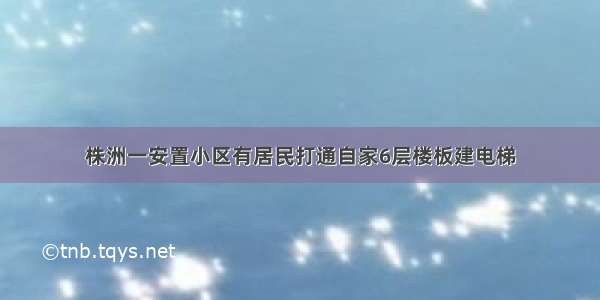 株洲一安置小区有居民打通自家6层楼板建电梯