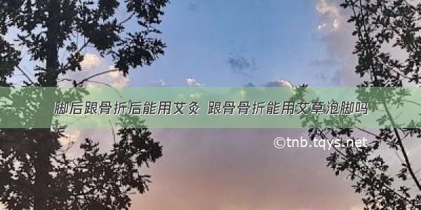 脚后跟骨折后能用艾灸 跟骨骨折能用艾草泡脚吗