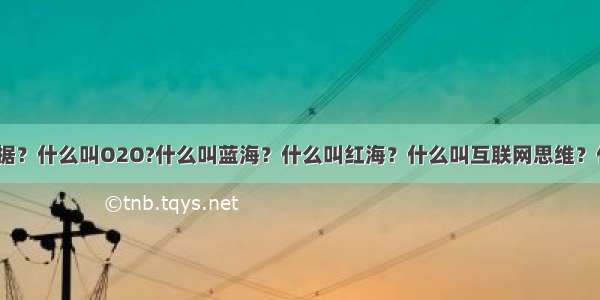 什么叫大数据？什么叫O2O?什么叫蓝海？什么叫红海？什么叫互联网思维？什么叫众筹？