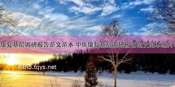 中医康复基层调研报告范文范本 中医康复基层调研报告范文范本图片(5篇)