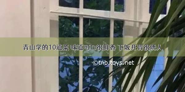 青山学的10道菜 味道可口很鲜香 下饭开胃很诱人