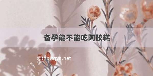 备孕能不能吃阿胶糕