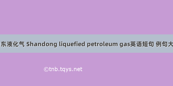 山东液化气 Shandong liquefied petroleum gas英语短句 例句大全