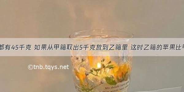 【两箱苹果都有45千克 如果从甲箱取出5千克放到乙箱里 这时乙箱的苹果比甲箱多（ ）.】