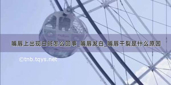 嘴唇上出现白斑怎么回事_嘴唇发白_嘴唇干裂是什么原因