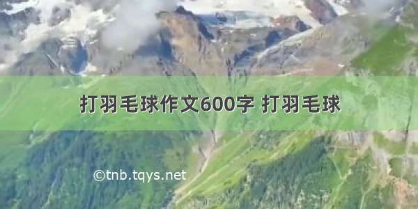 打羽毛球作文600字 打羽毛球