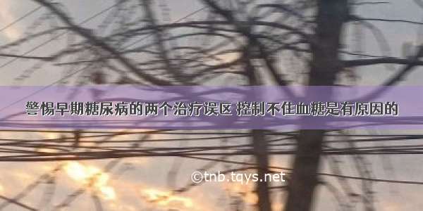 警惕早期糖尿病的两个治疗误区 控制不住血糖是有原因的