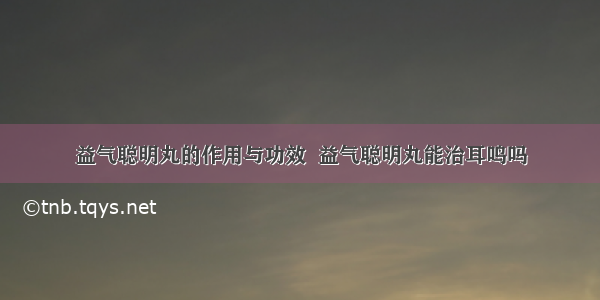 益气聪明丸的作用与功效  益气聪明丸能治耳鸣吗