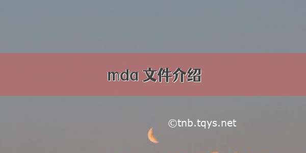 mda 文件介绍