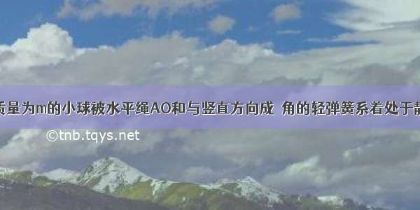 如图所示 质量为m的小球被水平绳AO和与竖直方向成θ角的轻弹簧系着处于静止状态 现