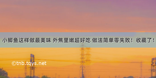 小鲫鱼这样做最美味 外焦里嫩超好吃 做法简单零失败！收藏了！