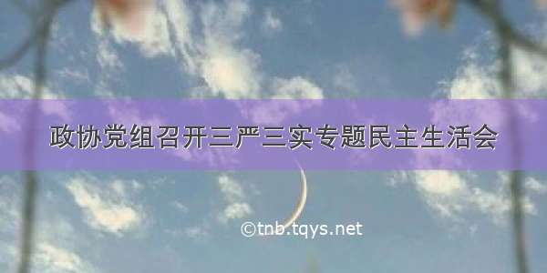 政协党组召开三严三实专题民主生活会