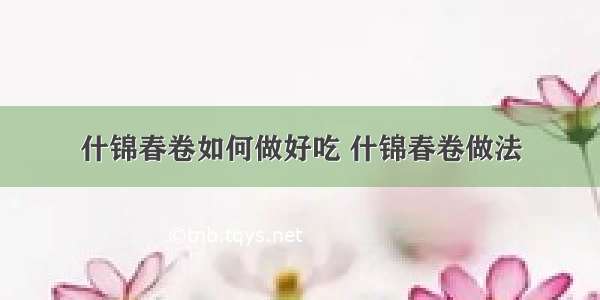 什锦春卷如何做好吃 什锦春卷做法