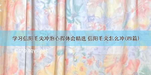 学习信阳毛尖冲泡心得体会精选 信阳毛尖怎么冲(四篇)