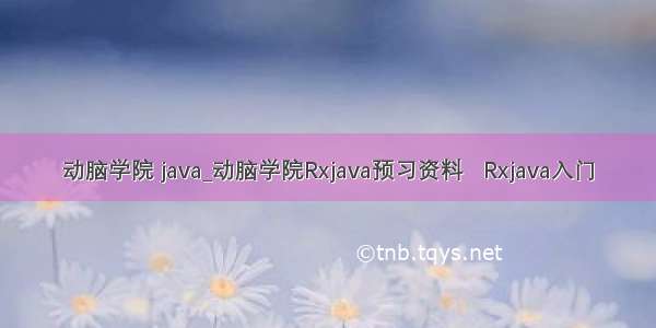 动脑学院 java_动脑学院Rxjava预习资料   Rxjava入门