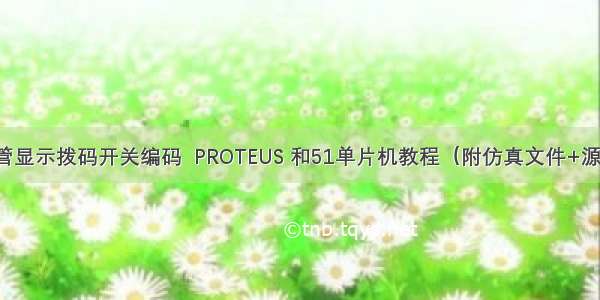 数码管显示拨码开关编码  PROTEUS 和51单片机教程（附仿真文件+源代码）