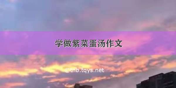 学做紫菜蛋汤作文