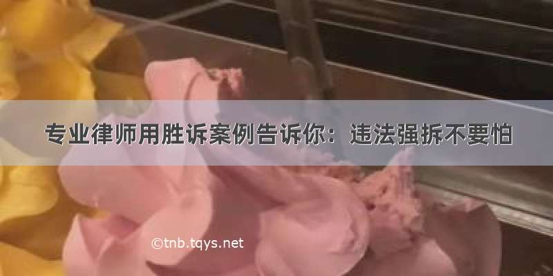 专业律师用胜诉案例告诉你：违法强拆不要怕