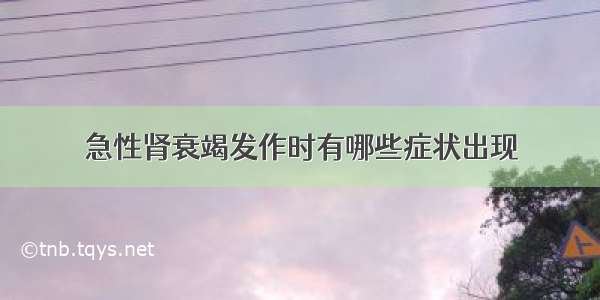 急性肾衰竭发作时有哪些症状出现