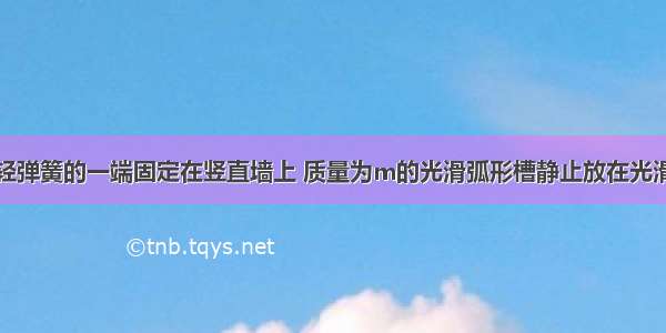 如图所示 轻弹簧的一端固定在竖直墙上 质量为m的光滑弧形槽静止放在光滑水平面上 