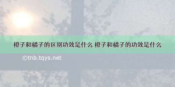 橙子和橘子的区别功效是什么 橙子和橘子的功效是什么