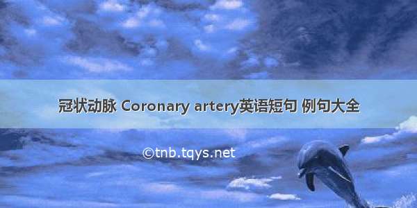 冠状动脉 Coronary artery英语短句 例句大全