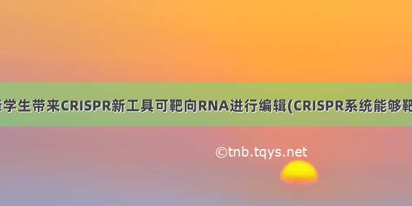 Cell张锋学生带来CRISPR新工具可靶向RNA进行编辑(CRISPR系统能够靶向RNA)