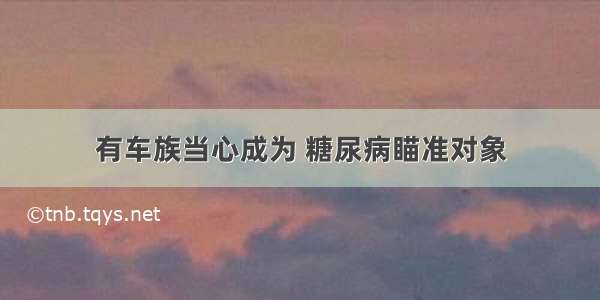 有车族当心成为 糖尿病瞄准对象