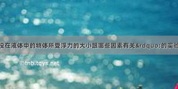 在探究“浸没在液体中的物体所受浮力的大小跟哪些因素有关”的实验时 部分同学提出如