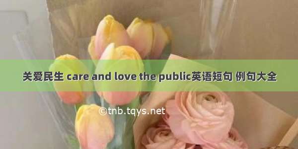 关爱民生 care and love the public英语短句 例句大全