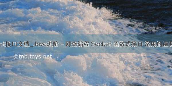 java socket接口文档_Java进阶 - 网络编程 Socket 函数式接口 常用的函数式接口...