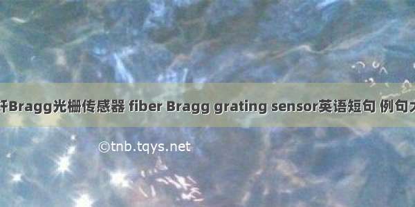 光纤Bragg光栅传感器 fiber Bragg grating sensor英语短句 例句大全