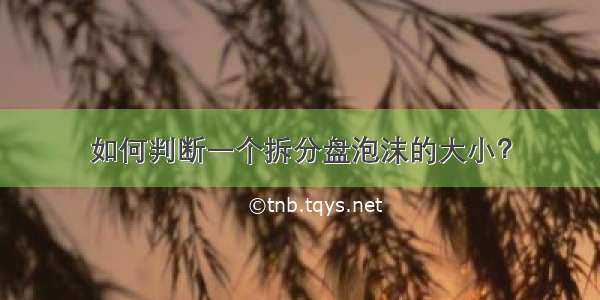 如何判断一个拆分盘泡沫的大小？