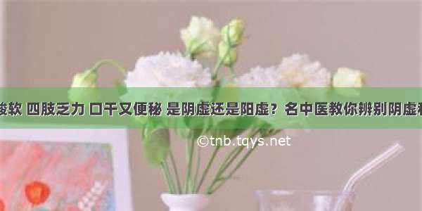 腰膝酸软 四肢乏力 口干又便秘 是阴虚还是阳虚？名中医教你辨别阴虚和阳虚