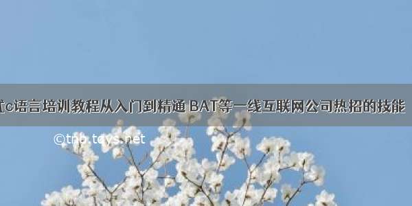 嵌入式c语言培训教程从入门到精通 BAT等一线互联网公司热招的技能 – 网络