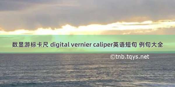 数显游标卡尺 digital vernier caliper英语短句 例句大全