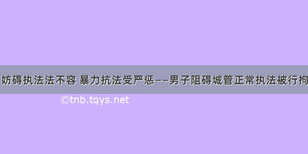 妨碍执法法不容 暴力抗法受严惩——男子阻碍城管正常执法被行拘