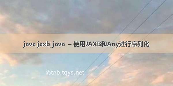 java jaxb_java  – 使用JAXB和Any进行序列化