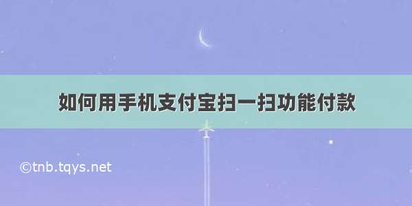 如何用手机支付宝扫一扫功能付款