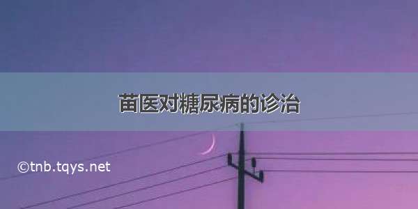 苗医对糖尿病的诊治