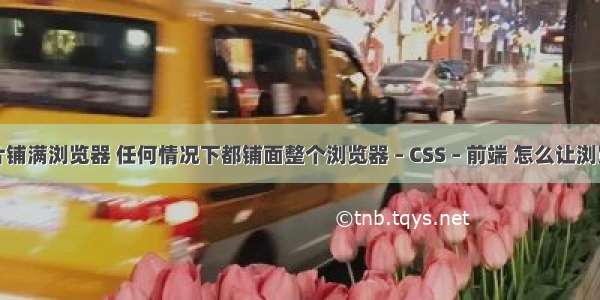 CSS 背景图片铺满浏览器 任何情况下都铺面整个浏览器 – CSS – 前端 怎么让浏览器支持css3