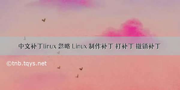 中文补丁linux 忽略 Linux 制作补丁 打补丁 撤销补丁